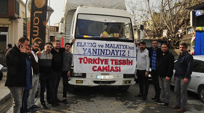 Tesbihçilerden Elazığ’a yardım