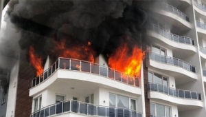 10 katlı binada korkutan yangın