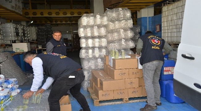 Yüzlerce litre sahte kolonya ele geçirildi