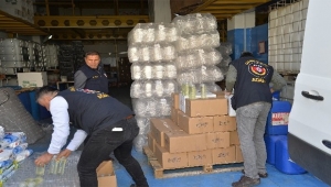 Yüzlerce litre sahte kolonya ele geçirildi