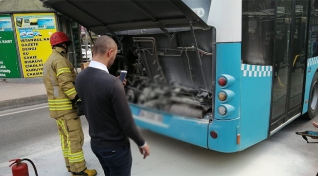 Otobüste korkutan yangın