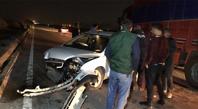 Polis memuru mesai çıkışı kaza yaptı