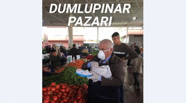 Semt pazarlarında maske takmayan esnaflar uyarıldı