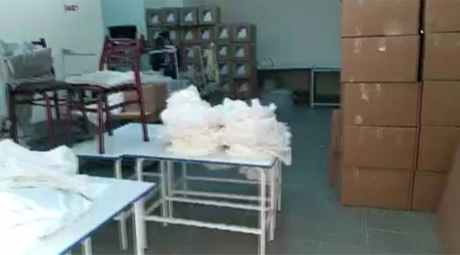 Kaçak tulum üretilen atölyeye şok baskın