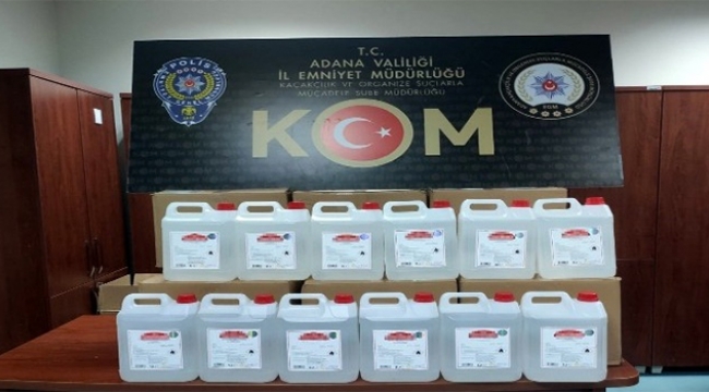 Adana'da 200 litre kaçak alkol ele geçirildi