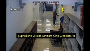 Okul hırsızı kameralardan kaçamadı