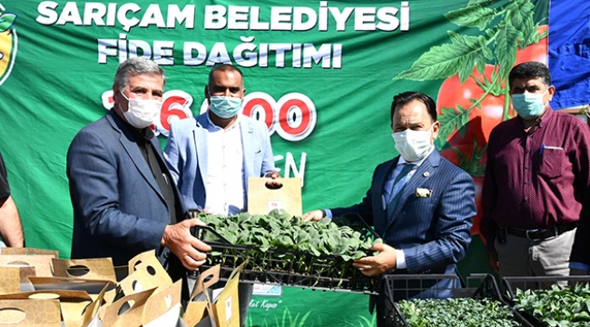 Sarıçam'dan fide desteği