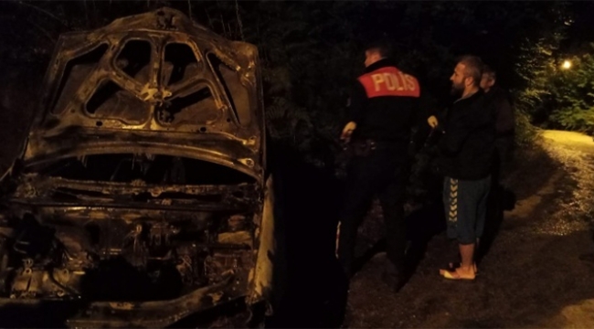 İki gün önce aldığı otomobil küle döndü