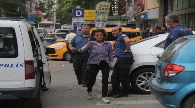 Sarhoş kadın terör estirdi