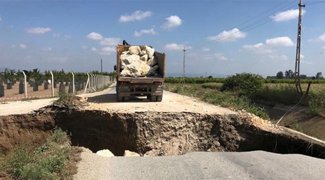 Sulama kanalında göçme