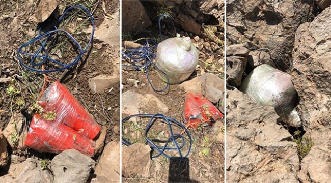Teröristlere ait çok sayıda patlayıcı mühimmat ele geçirildi