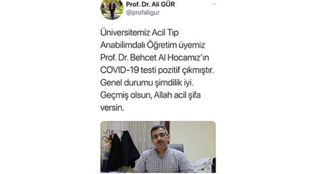 Acil tıp profesörünün testi pozitif çıktı