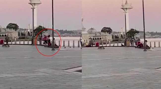 Kadından erkek arkadaşına meydan dayağı