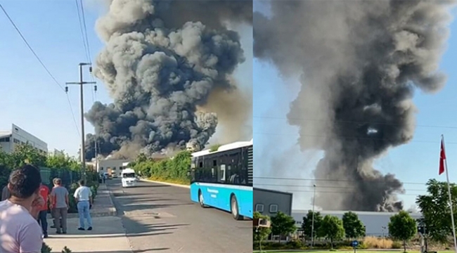 Fabrikada yangın paniği