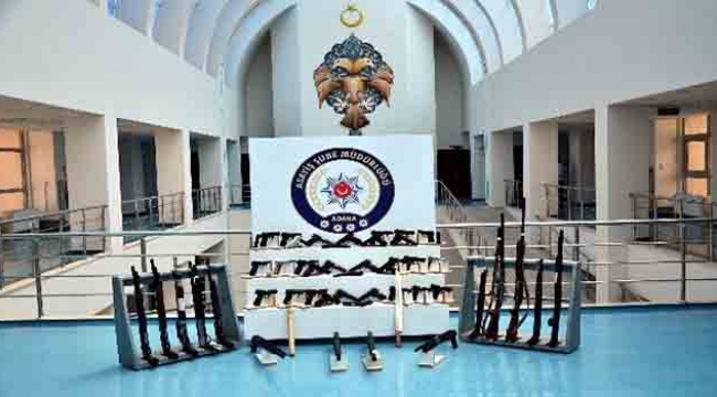 31 tabanca, 23 av tüfeği ve 14 kuru sıkı tabanca ele geçirildi