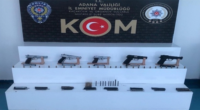 5 adet ruhsatsız tabanca ele geçirildi