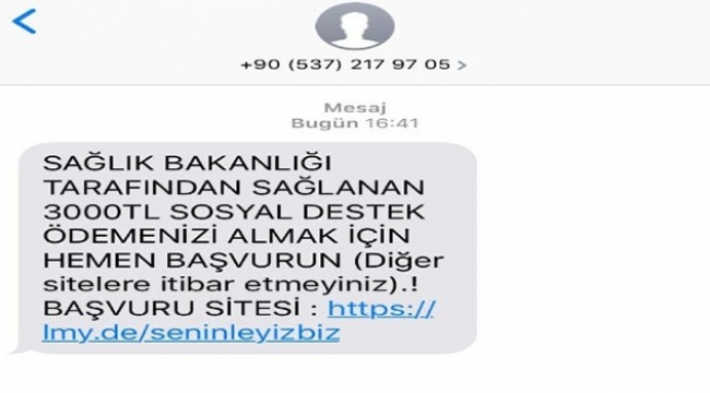 Bu mesaja sakın tıklamayın...