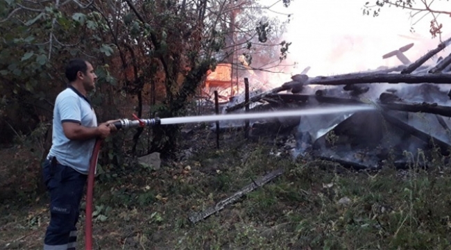 İki ev yanarak kül oldu