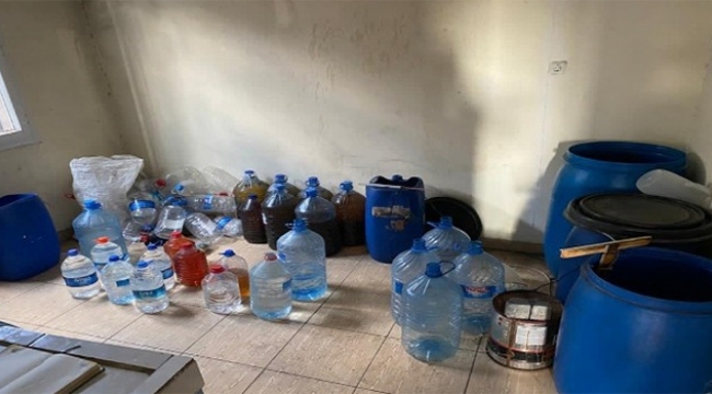 4 bin litre 238 litre sahte içki ele geçirildi