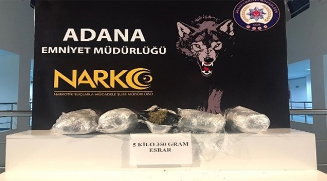 5 kilo 534 gram esrar ele geçirildi