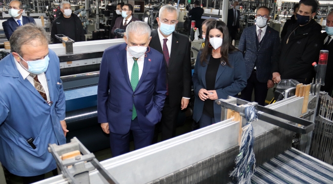 BİNALİ YILDIRIM, KIVANÇ TEKSTİL'İ ZİYARET ETTİ