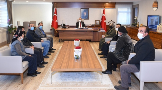 ŞEHİT AİLELERİ VALİ SÜLEYMAN ELBAN’I ZİYARET ETTİ