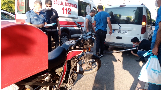 Kamyonet ile motosiklet çarpıştı: 1 yaralı