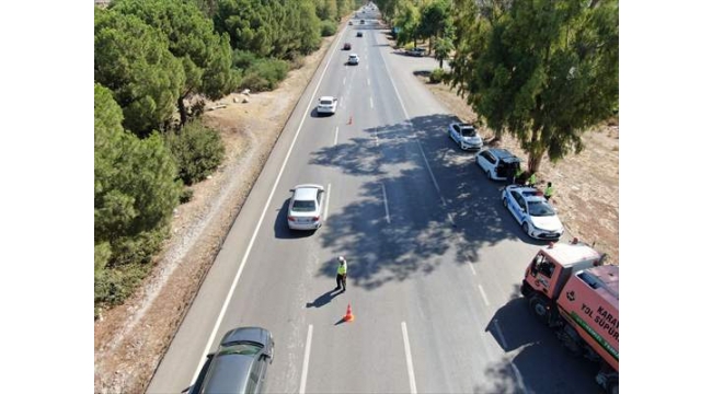 Drone destekli trafik denetimi yapıldı