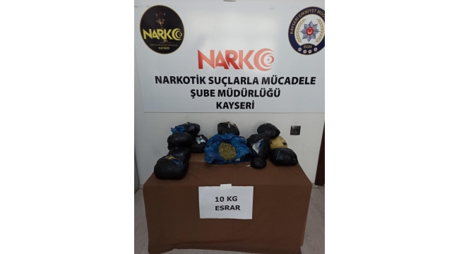 10 kilogram esrar ele geçirildi
