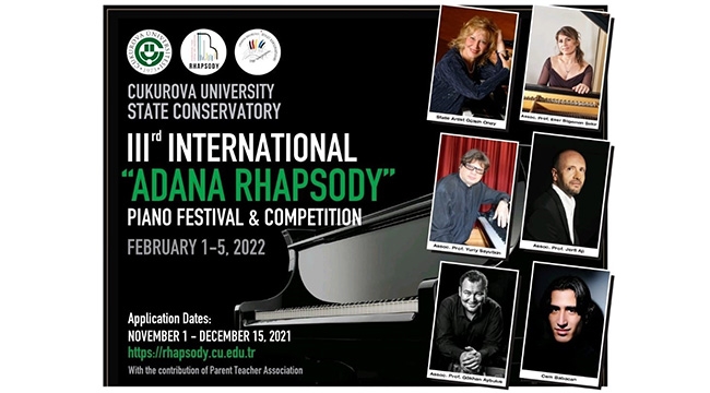 “III. Uluslararası Adana Rhapsody Piyano Festivali ve Yarışması”na başvurular başladı