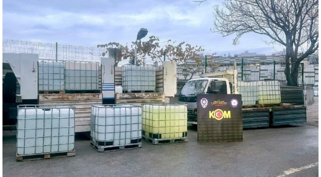 9 ton etil ve metil alkol ele geçirildi