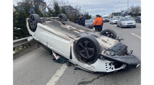 Kontrolden çıktı, 60 metre sürüklenip takla attı!