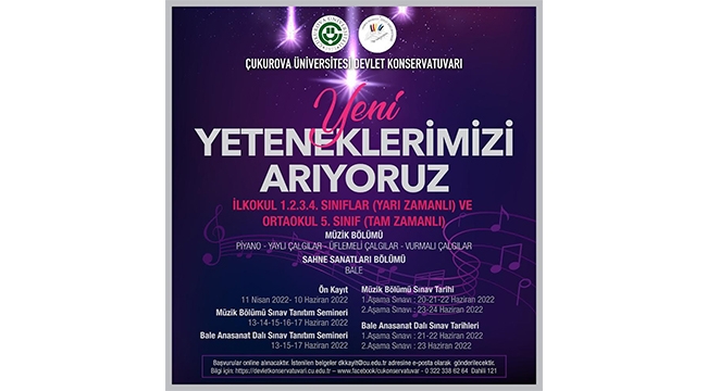 Çukurova Üniversitesi yeni yetenekleri arıyor