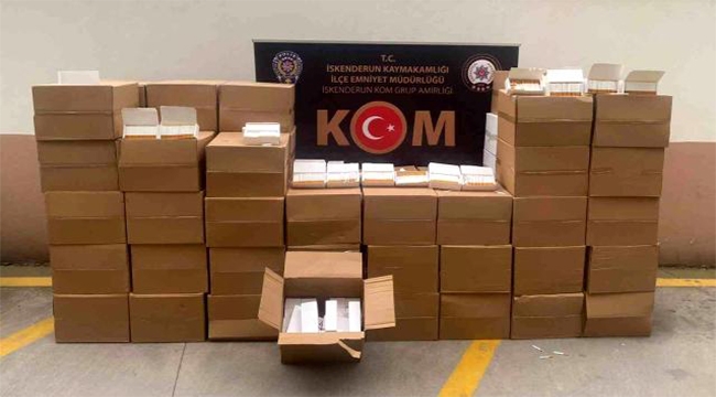 Gümrük kaçağı 680 bin makaron ele geçirildi