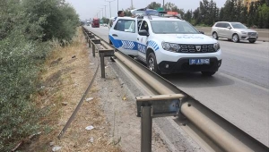 Bariyerleri çalan şüpheli suçüstü yakalandı