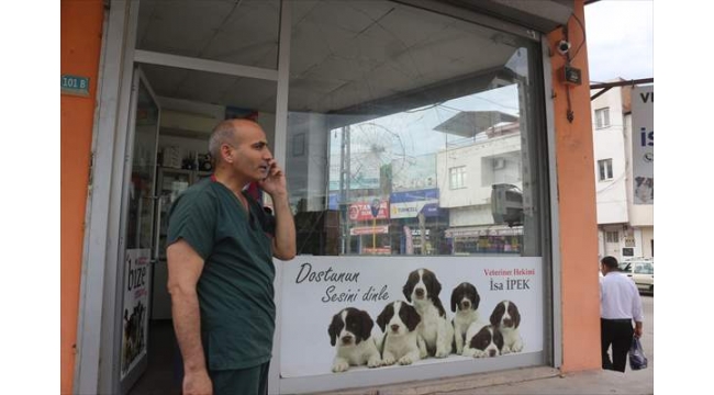 Veteriner kliniğine taşlı saldırı