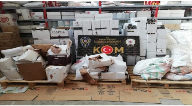 Adana'da kaçak nargile tütünü operasyonu