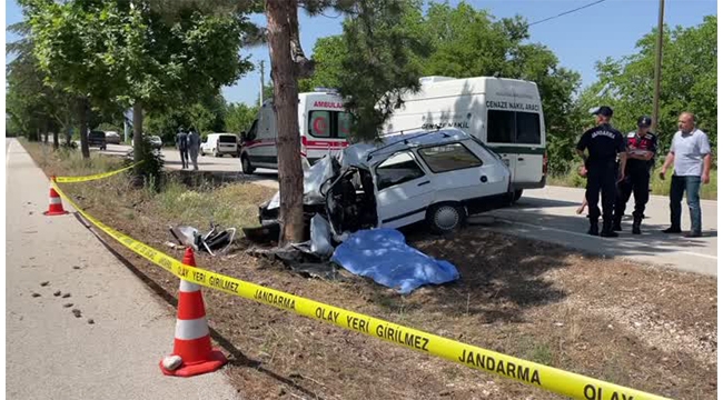 Otomobil sürücüsü feci şekilde can verdi