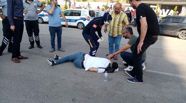 Otomobilin çarptığı yaya yaralandı
