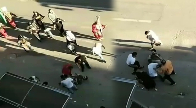 İlginç olay! Mehter eşliğinde kavga ettiler!