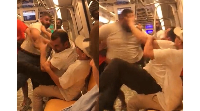 Metroda alkol kavgası!