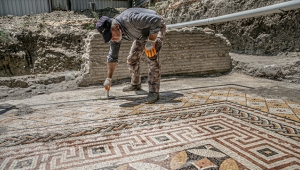 Roma dönemi villa kalıntısı ve taban mozaiği bulundu