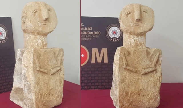 11 bin 500 yıllık insan tasvirli heykel ele geçirildi