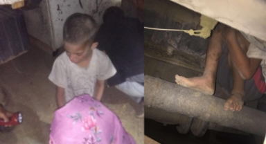 Kayıp çocuk kamyonun altından çıktı!