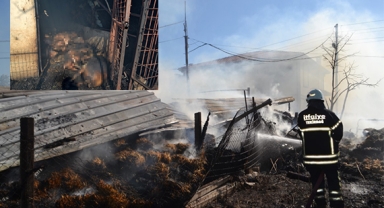 Komşuda yanan ateş 40 koyununu telef etti