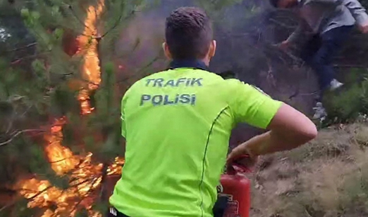 Polisin dikkati orman yangınını önledi
