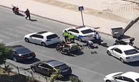 Seyyar satıcının yardımına polis yetişti