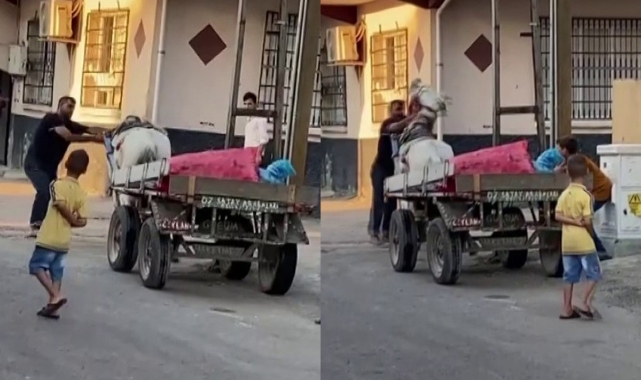 Çocukların gözü önünde darp etti!