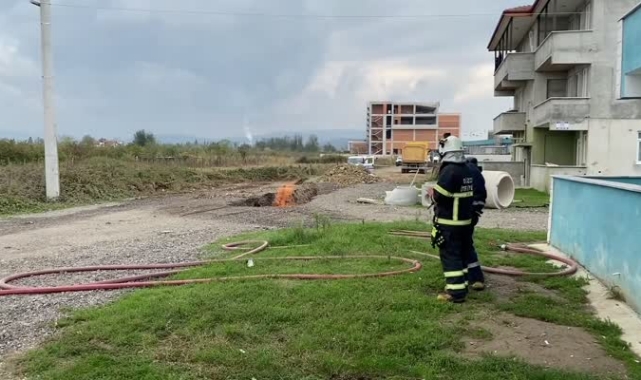 Doğal gaz hattında yangın