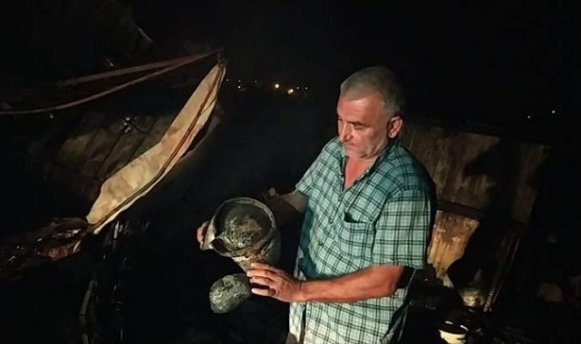 Güvercinlerin bulunduğu baraka kundaklandı